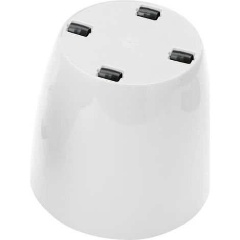 Cache-pot brillante - GARDEN ID - Brillante Blanca con ruedas - 35 x 32 cm - Aspecto cerámico - Impermeable - Fácil de mover (1/2)