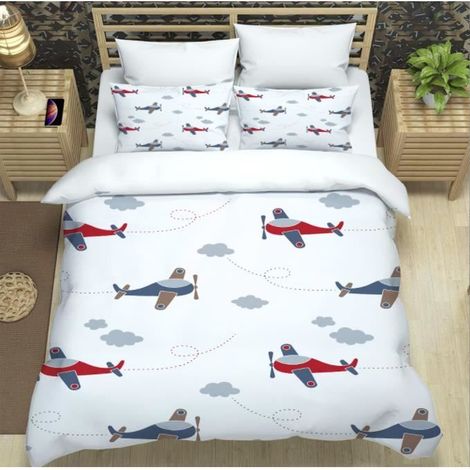 Parure de Lit 3pcs pour Enfant - Housse de Couette (140x200) + Taies d'oreiller (50x75x2) - WOVTE