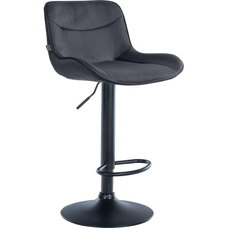 Sgabello da bar x1 girevole forma ergonomica cuciture decorative in velluto nero struttura in metallo nero 100005970