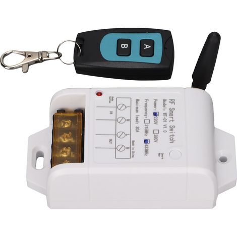 Télécommande sans fil 433 MHz avec relais RF, émetteur-récepteur pour pompe à eau, éclairage LED et porte de garage (220 V CA). (1/5)