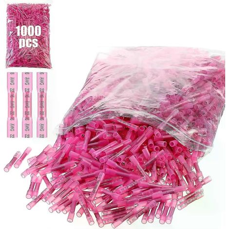 100 Stück wasserdichte Schrumpfschlauch-Kabelverbinder-Sets für Kfz-Elektrik, Stoßverbinder 22-10AWG (1/4)