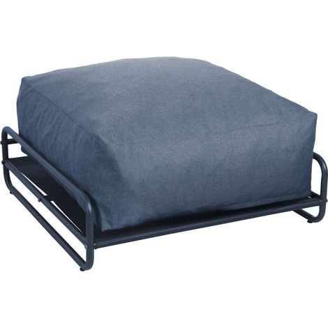 Pouf pour salon de jardin modulable avec structure bleu pacific - Mixi