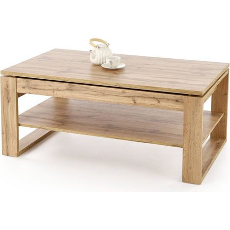 Table basse relevable 120 x 65 cm couleur chêne GEMMA (1/5)