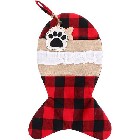 Sacchetto regalo natalizio in tessuto, confezione decorativa per (1/5)