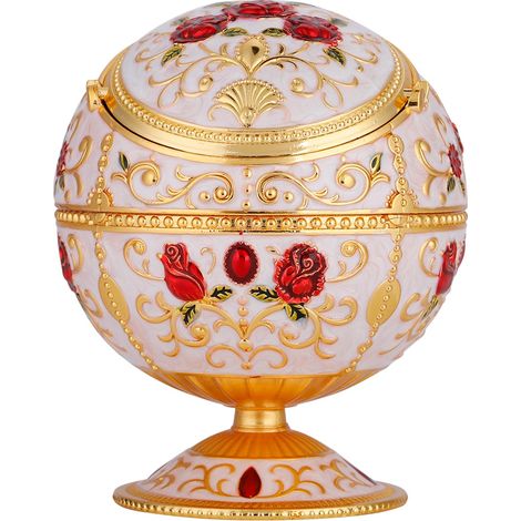 Globe terrestre créatif en métal de style européen avec couvercle, boîte de rangement pour cendrier, objet de décoration artisanale. (1/5)