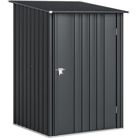 Beyamis Gartengeräteschuppen aus dunkelgrauem, verzinktem Stahl mit Tür, 100 x 104 x 160 cm