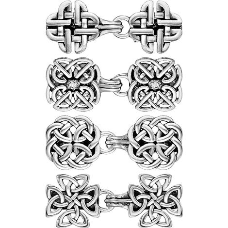 Lot de 4 pinces à cheveux rétro ajourées pour pull, châle ou cardigan, style vintage. Motif tourbillonnant. Idéales pour les capes antiques. (1/5)