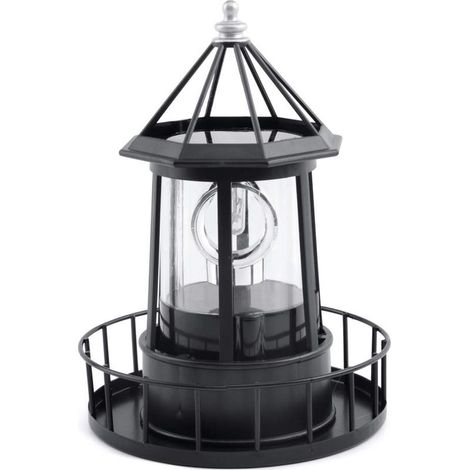 LED Lampe de Phare rotative Solaire, Lanterne de décoration extérieure de jardin (1/5)