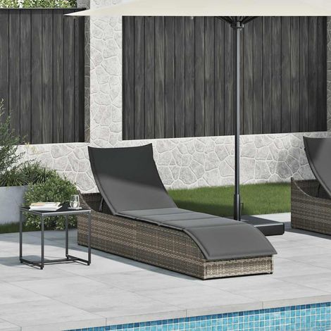 Maison Exclusive - Lettino Prendisole Pieghevole con Cuscino e Portaoggetti Grigio