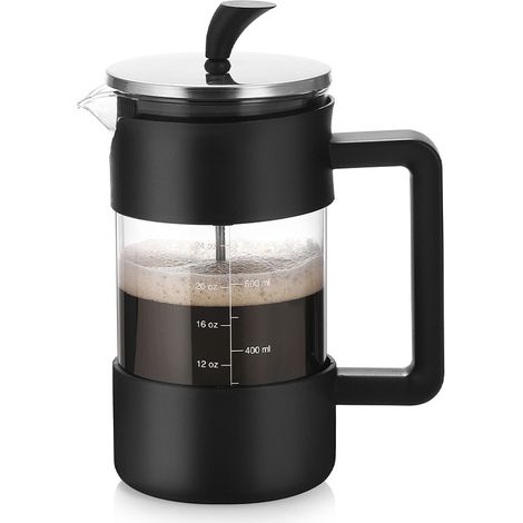 French Press- 1LTasses Argent Cafetière - Verre Résistant & Filtre Inox - Sans BPA Passe au Lave-Vaisselle9.99.922.3cm (1/5)