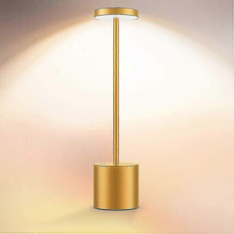 Lampe de table sans fil, LED, métal, rechargeable par USB, 6000 mAh, 2 niveaux de luminosité, veilleuse, lampe de bureau, lampe de lecture. (1/5)