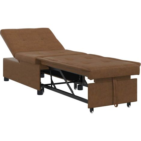 Canapé-lit,Canapé convertible Marron 67 x 194 x 38 cm Cuir suédé faux CFW18194 (1/5)