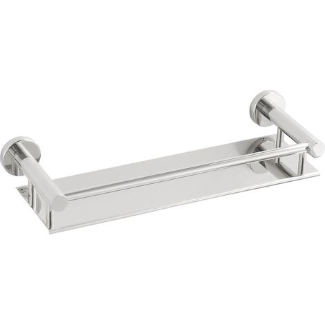 Wandregal Badezimmer verchromt 40cm, rostfrei, mit Schutzleiste