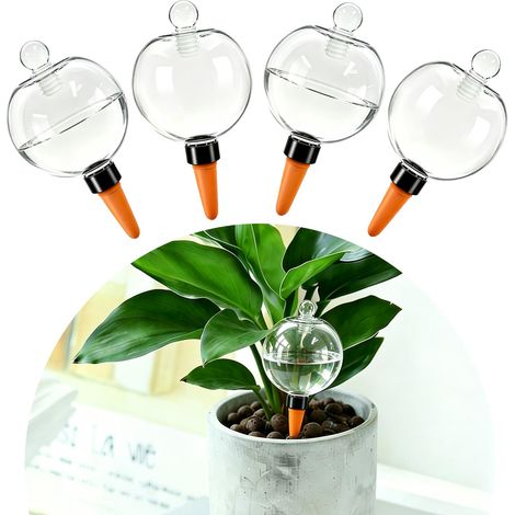 Lot de 4 globes d'arrosage pour plantes, distributeur d'eau, système d'arrosage automatique pour plantes d'intérieur et d'extérieur (jardins, maison) (1/5)