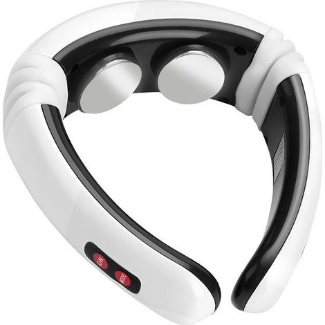Masseur de cou électrique - AVIZAR - 3D Smart Fit - Impulsions électriques - Traction magnétique - Blanc (1/5)