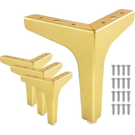 10 cm (4") dreieckige Möbelbeine, 4er-Set moderne rautenförmige Metallbeine für Sofas, Ersatz für Schränke, Sofas, Tische, Couches und Stühle. (1/4)
