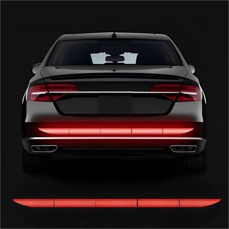 3 pegatinas reflectantes para maletero de coche, pegatinas reflectantes de advertencia de seguridad para maletero de coche, pegatina universal de seguridad para maletero de coche (roja) (1/4)