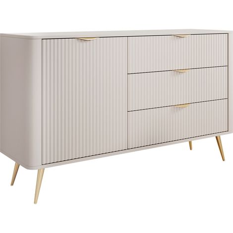 Cómoda Lectum, Beige, Con cajones y puertas, Número de cajones: 0, 82x139x38cm