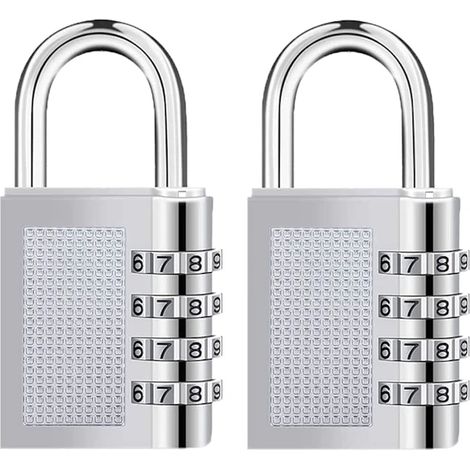 Deux cadenas à combinaison à 4 chiffres pour armoires extérieures résistantes aux intempéries, cadenas à combinaison de 1,25 pouce, adaptés aux casiers de gym, boîtes à outils, etc., 40 mm.