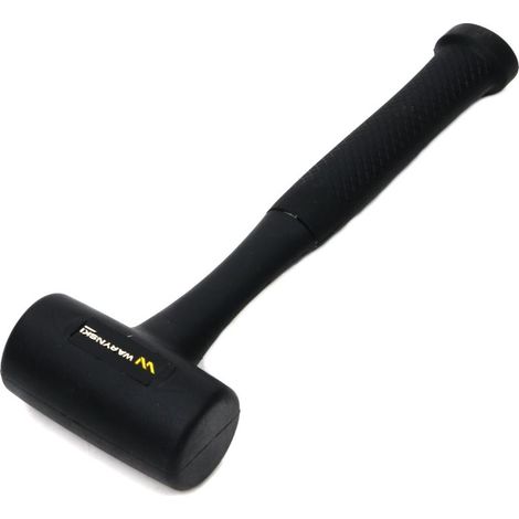 Martello Waryński in gomma nera, senza rinculo, 680 g, manico in fibra di vetro (1/4)