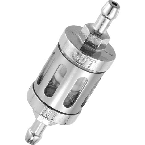 Silver Tone Fuel Filters Engine Inline Gas Fuel Line Filter for Moto Auto Replacement Parts (1/5)