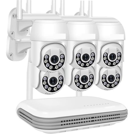 Système de caméra de sécurité à domicile H.265 3MP HD système de vidéosurveillance sans fil Audio bidirectionnel étanche PTZ WIFI IP caméra de sécurité 8CH NVR Kit de Surveillance vidéo ICsee ( Size : (1/5)