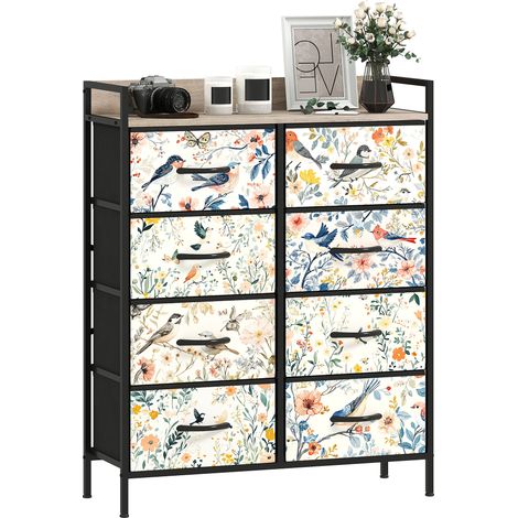 HOMCOM 8-Drawer Chest of Drawers, Fabric Dresser, White (1/5)