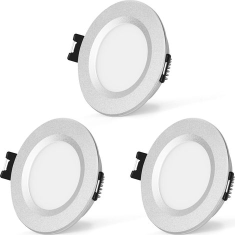3W Spot Plafond Camping-car 12V Dimmable IP44, Nickel Lot de 3 (1/5)