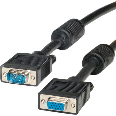Câble VGA - ROLINE - HD-15 (M) / HD-15 (W) - 3 m - Antiparasite - Noir (1/5)