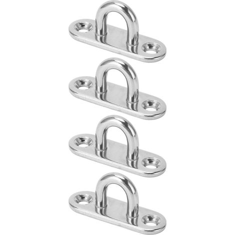 Lot de 4 Anneaux à Visser en Acier Inoxydable Robustes 800LB Haute Résistance Plaque à Œil en U pour Marine Yacht Camping-Car 45x15mm (1/5)