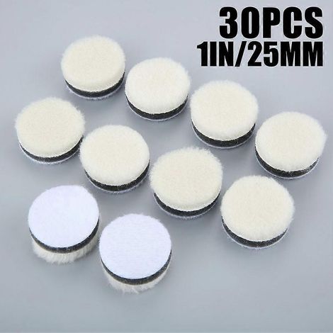 30 Stück 1-Zoll-Polierpads aus Wolle für Autopoliermaschinen oder Glaspoliermaschinen zur Erzielung von Hochglanz.