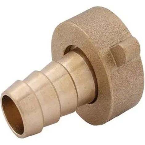 JS Racor de manguera de latón, de 2 piezas, de junta plana, 1/2'' x 3/4'', GA34101000001