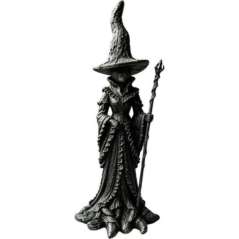 Figurine sorcière gothique collection en résine 18 cm, décoration étagère entrée meuble chambre ambiance fantastique sombre (1/5)