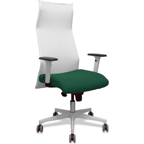 Poltrona Sahuco white bali verde bottiglia bianco braccioli bianchi base bianca ruote bianche parquet 65mm