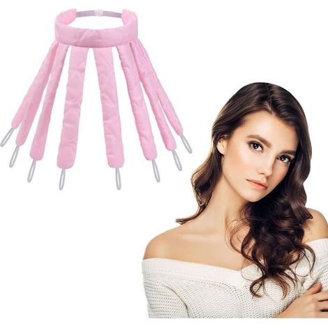 Heatless Hair Curlers, Octopus Boucle Sans Chaleur Curling Rod Headband,Bandeau Paresseux DIY Outils de Coiffure pour Femmes(Rose). (1/3)