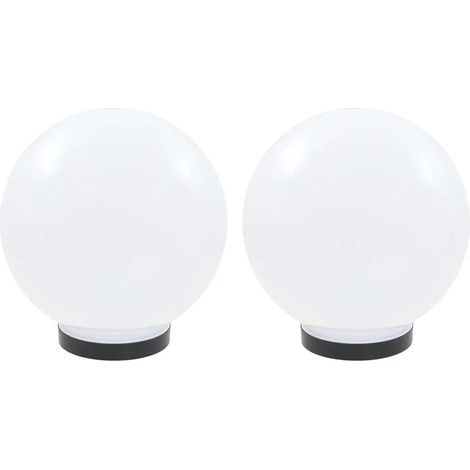 Juego de 2 luces LED esféricas para jardín exterior 25 cm ambiente acogedor PMMA blanco 020045967 (1/5)