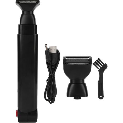 Tondeuse électrique pliable pour poils de dos, rasoir double face rechargeable USB, outil d'épilation corporelle (1/5)