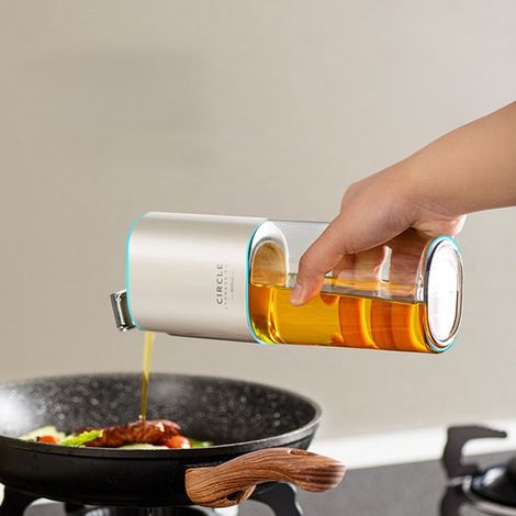Flacon À Huile Automatique - Bouteille À Huile Étanche En Verre - Pour Cuisine Maison Et Restaurant - 1 Pièce (1/5)