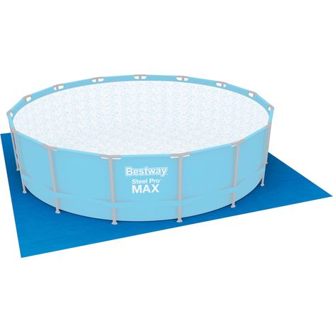 Tapis de sol carré 488 x 488 cm pour piscine hors sol Bleu (1/5)