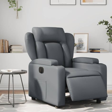 Fauteuil inclinable électrique-Chaise de relaxation-Fauteuil Relax Gris Similicuir 610788 (1/5)
