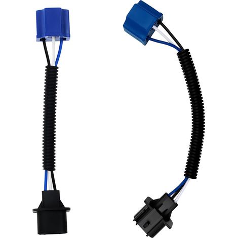 Stück H4 auf H13 Auto-LED/Halogenlampen-Sockeladapter mit Kabelbaum – wasserdichter Scheinwerferlampen-Kabelbaumstecker mit 9,44-Zoll-Buchsenstecker, kompatibel mit Autos und Motorrädern (Schwarz und 