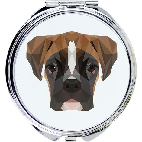 Boxer, Boxer III - specchio con foto e scritta geometrica di Art-Dog (1/3)