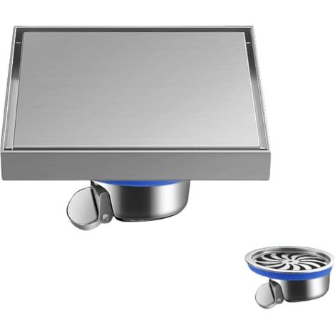 Siphon Siphon De Sol en Acier Inoxydable Gris pour Toilettes Et Salle De Bain Étanche Anti Débordement Invisible 15 X 15mm Brossé Noyau en Acier Inoxydable (1/5)