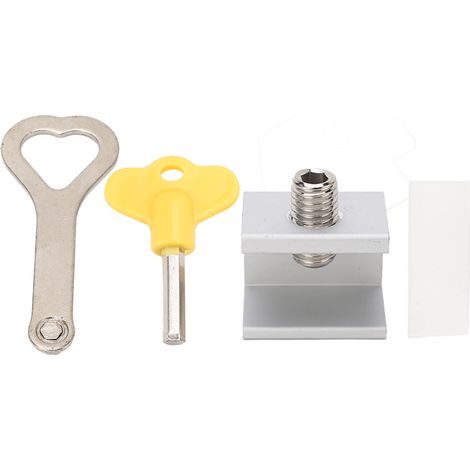 Ensemble de 4 butées de porte et de fenêtre coulissantes en alliage d'aluminium avec 1 clé pour plus de sécurité (1/5)