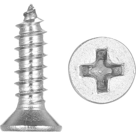 Vis à bois autotaraudeuse à tête fraisée en acier inoxydable 304, A2 DIN7982 n° 8, 4,2 mm x 16 mm (1/5)