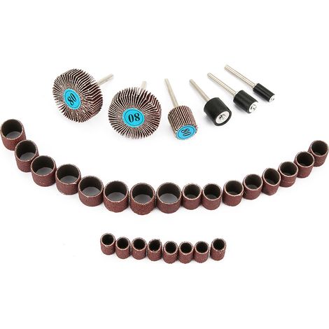 Ortviai Lot de 30 accessoires pour meuleuse électrique, ponceuse et polisseuse – tête de meulage, bague de ponçage, forets (1/5)