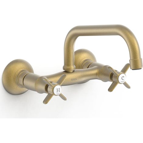 GRIFO BIMANDO MURAL PARA COCINA CON CAÑO SUPERIOR (1/2)