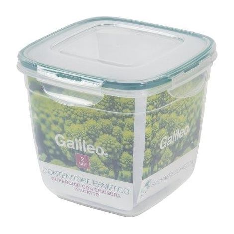 CONTENITORE ERMETICO IN PLASTICA QUADRATO 2LT