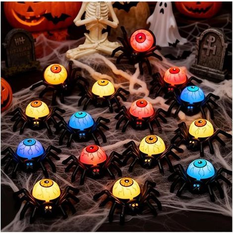 Candele a forma di occhio di ragno per Halloween: 12 candele a LED, decorazioni per Halloween, candele a forma di occhio di ragno, decorazioni per interni ed esterni (1/5)