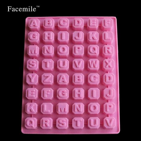Dekorative Silikonform für Fondant, Eiswürfel, DIY-Seife, Gebäckwerkzeug, englische Buchstaben, praktische Größe. (1/3)